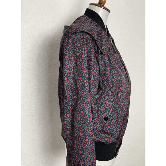 Coach Jacket Hoodie Bomber Varsity Multicolor Floral Windbreaker - Picture 6 of 15